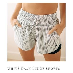 Albion white dash lunge shorts size small
